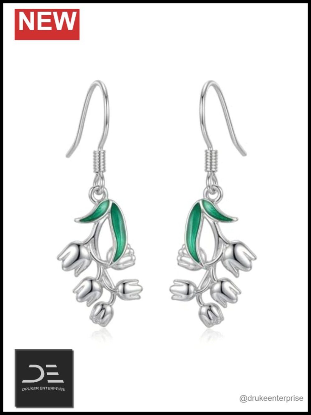 Sterling Silver Flower Drop Earrings Women's Gift Jewelry